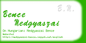 bence medgyaszai business card